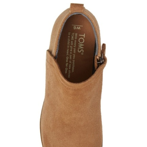 TOMs Deia Light Brown Bootie Suede Ankle Boot 7.5 - Picture 4 of 7